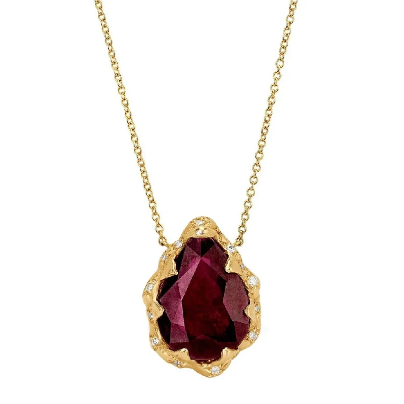 Stunning Statement Jewelry, Unbeatable Discounts Queen Water Drop Ruby Necklace with Sprinkled Diamonds Stunning Statement Jewelry, Unbeatable Discounts Queen Water Drop Ruby Necklace with Sprinkled Diamonds