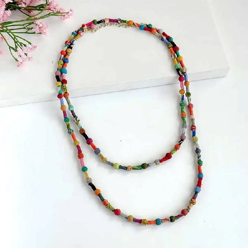 Premium Diamond Jewelry For Unforgettable Moments New Shapes Recycled Sari Necklace, India Premium Diamond Jewelry For Unforgettable Moments New Shapes Recycled Sari Necklace, India