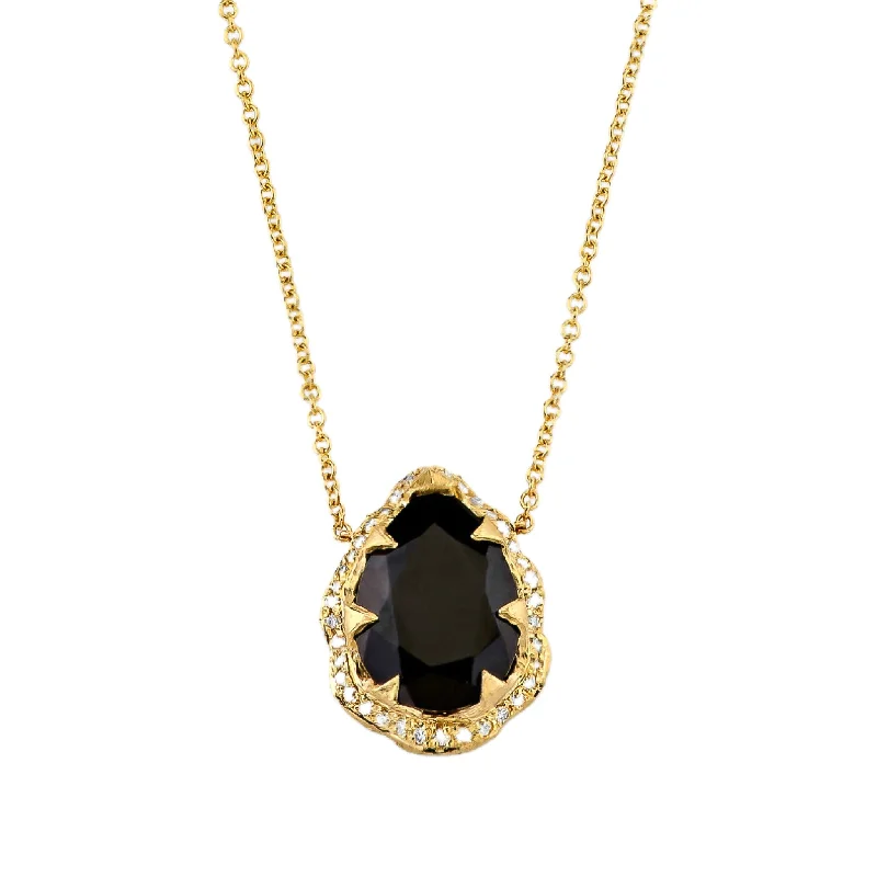 Trending Jewelry Now At Unbeatable Prices Queen Water Drop Onyx Necklace with Full Pave Halo Trending Jewelry Now At Unbeatable Prices Queen Water Drop Onyx Necklace with Full Pave Halo