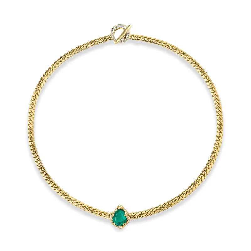 High-Quality Gemstone Jewelry For Special Occasions Reversible Baby Queen Emerald Water Drop Cuban Choker High-Quality Gemstone Jewelry For Special Occasions Reversible Baby Queen Emerald Water Drop Cuban Choker