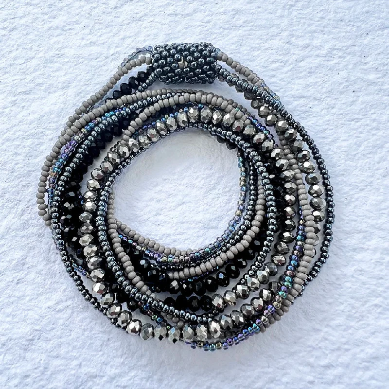Bestselling Jewelry Now On Sale – Elevate Your Look Shine On Wrap Bracelet/Necklace - Black/Gray, Guatemala Bestselling Jewelry Now On Sale – Elevate Your Look Shine On Wrap Bracelet/Necklace - Black/Gray, Guatemala