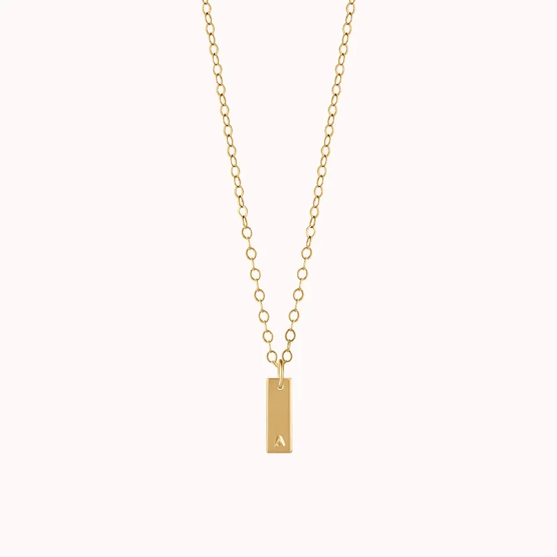 Bohemian-Inspired Jewelry For Free-Spirited Fashion Slim Initial Tag Necklace