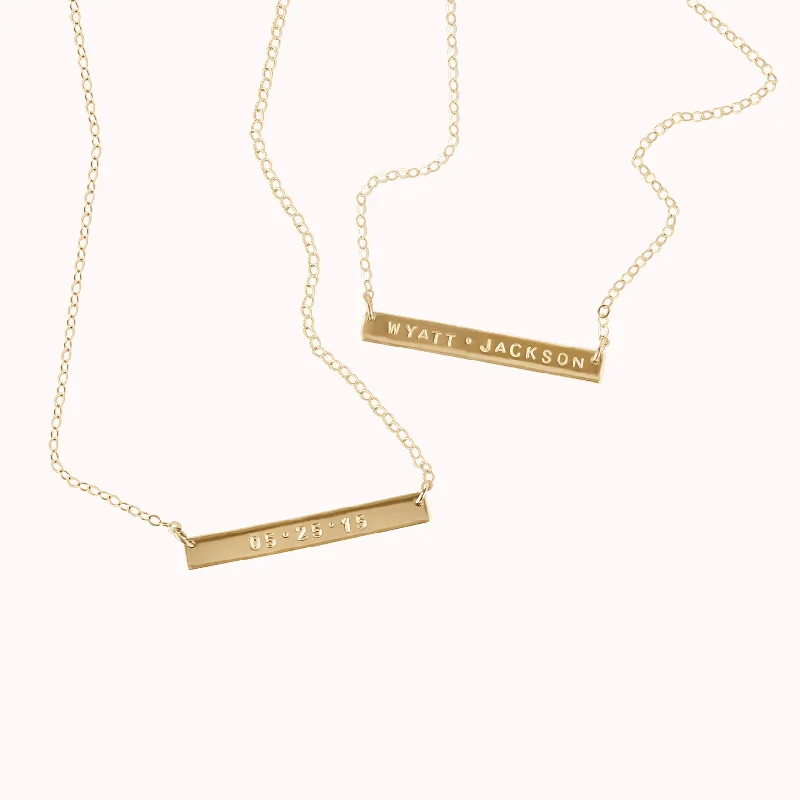 Dainty Floral Jewelry For Feminine Elegance Slim Personalized Bar Necklace