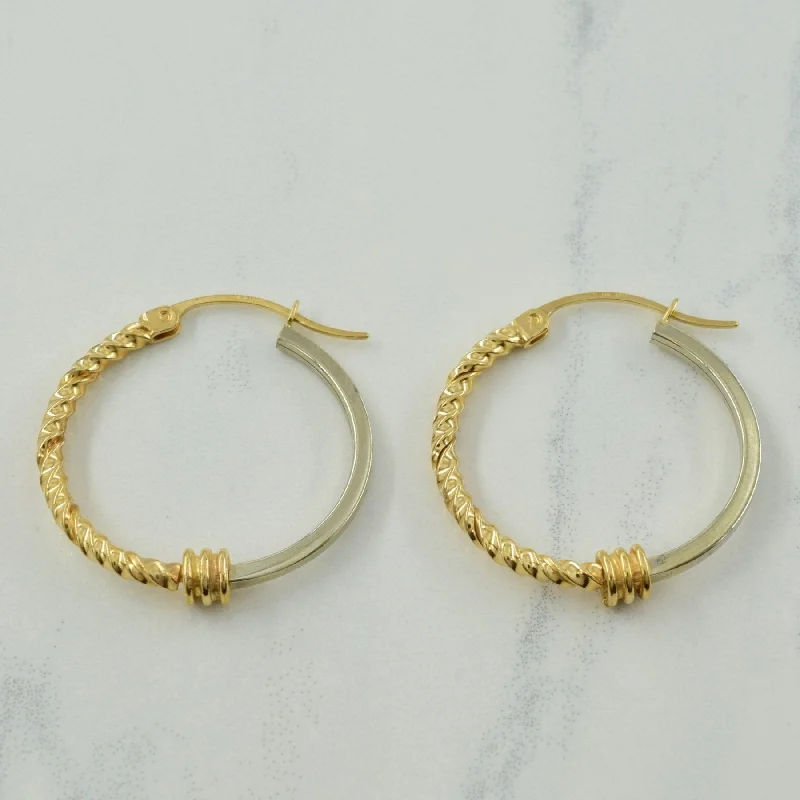 Premium Jewelry, Premium Discounts – Act Fast 10k Two Tone Hoop Earrings |