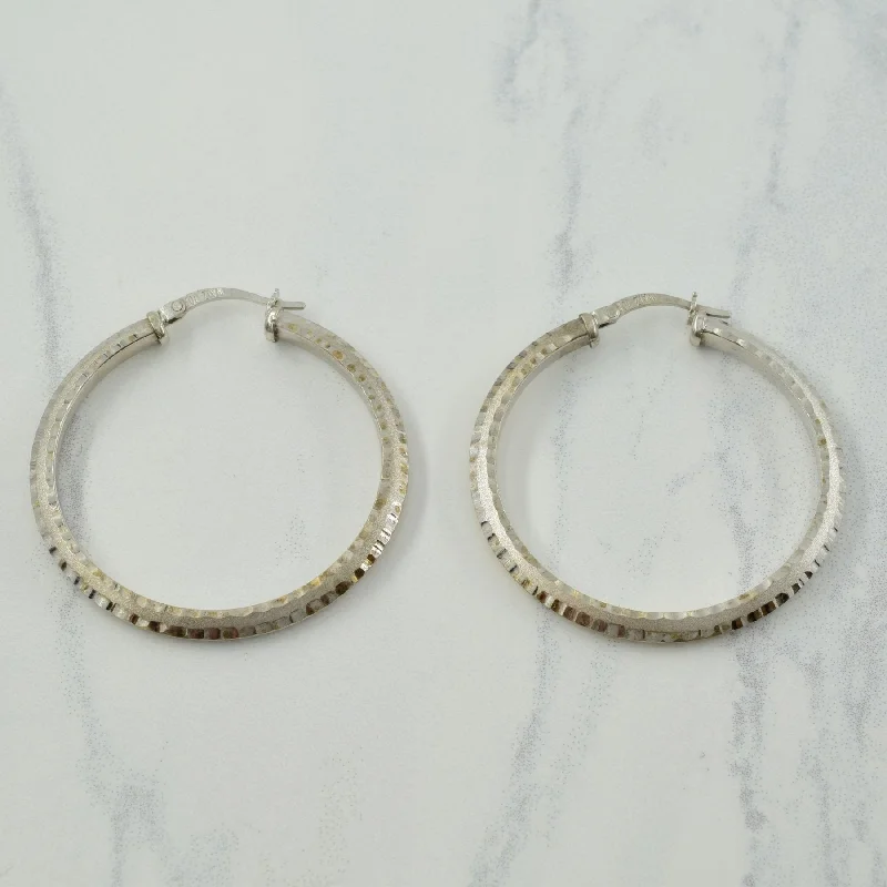 Exclusive Jewelry Sale – Sparkle For Less 10k White Gold Hoop Earrings |