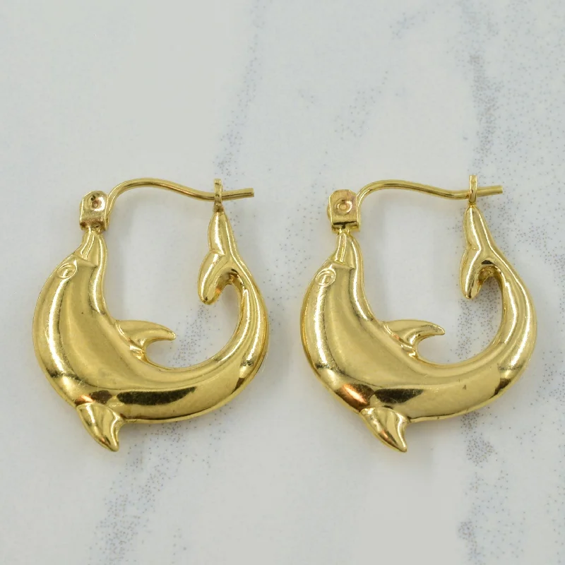 Jewelry Sale Bonanza – Grab Your Sparkle Now 10k Yellow Gold Dolphin Earrings |