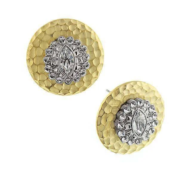 Get The Best Deals On Timeless Jewelry Pieces 1928 Jewelry Crystal Burst Two Tone Hammered Button Earrings Get The Best Deals On Timeless Jewelry Pieces 1928 Jewelry Crystal Burst Two Tone Hammered Button Earrings