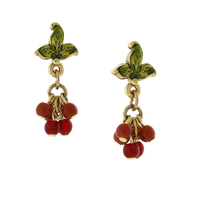 Waterproof Stainless Steel Jewelry For Lasting Beauty 1928 Jewelry Winery Petite Burgundy Beaded Drop Earrings Waterproof Stainless Steel Jewelry For Lasting Beauty 1928 Jewelry Winery Petite Burgundy Beaded Drop Earrings