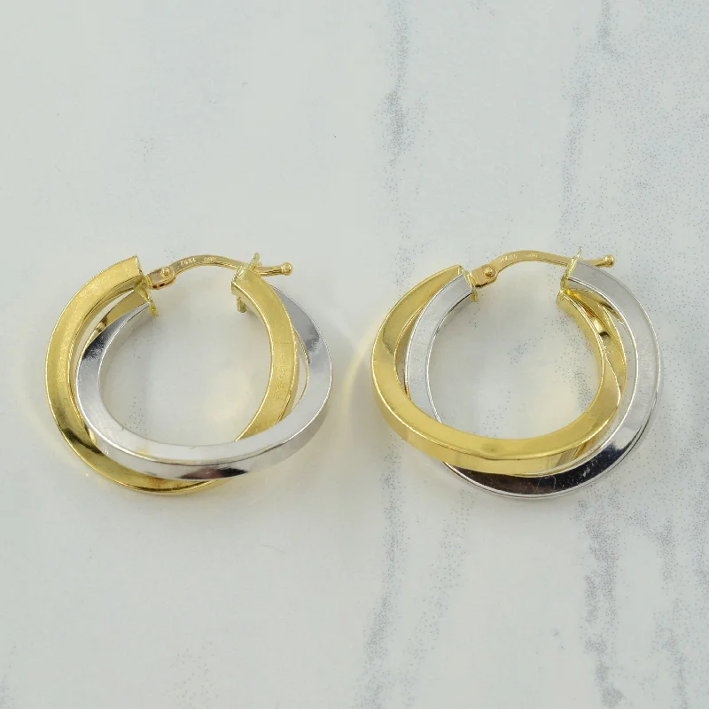 Big Savings On Your Favorite Jewelry Pieces 14k Two Tone Dual Hoop Earrings |