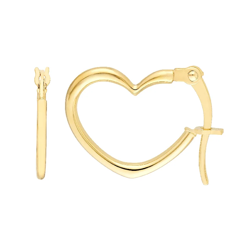 Seasonal Jewelry Deals – Elevate Your Style 18mm Tilted Heart Hoop Earrings