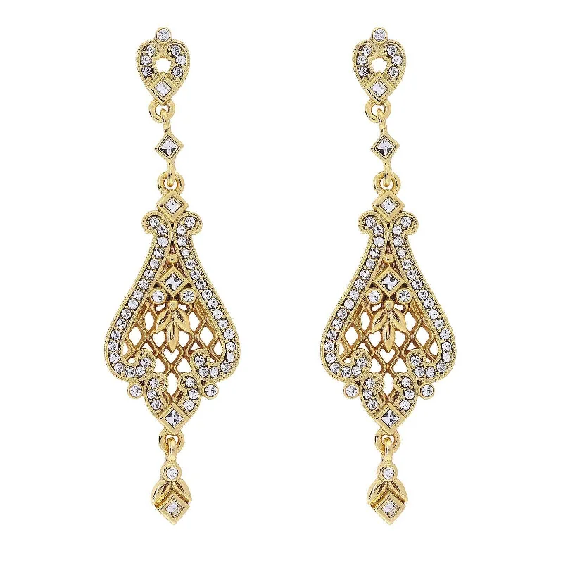 Affordable Glamour – Premium Jewelry At Special Prices 1928 Jewelry Bridal Filigree Pave Austrian Crystal Post Drop Earrings Affordable Glamour – Premium Jewelry At Special Prices 1928 Jewelry Bridal Filigree Pave Austrian Crystal Post Drop Earrings