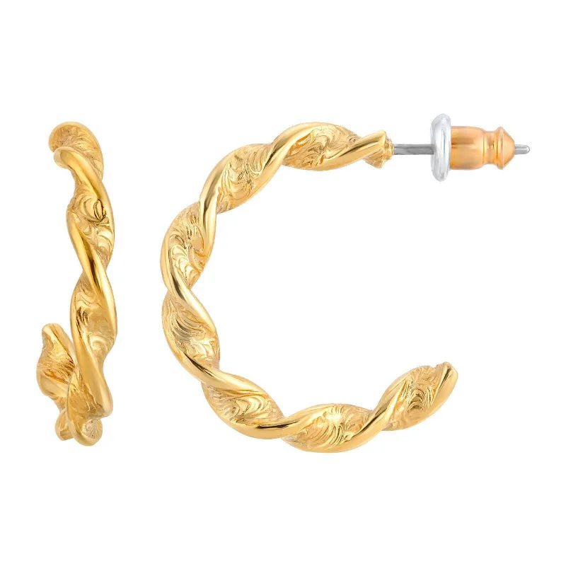 High-Quality Jewelry At A Fraction Of The Cost 1928 Jewelry 14K Gold Dipped Twisted Hoop Earrings High-Quality Jewelry At A Fraction Of The Cost 1928 Jewelry 14K Gold Dipped Twisted Hoop Earrings