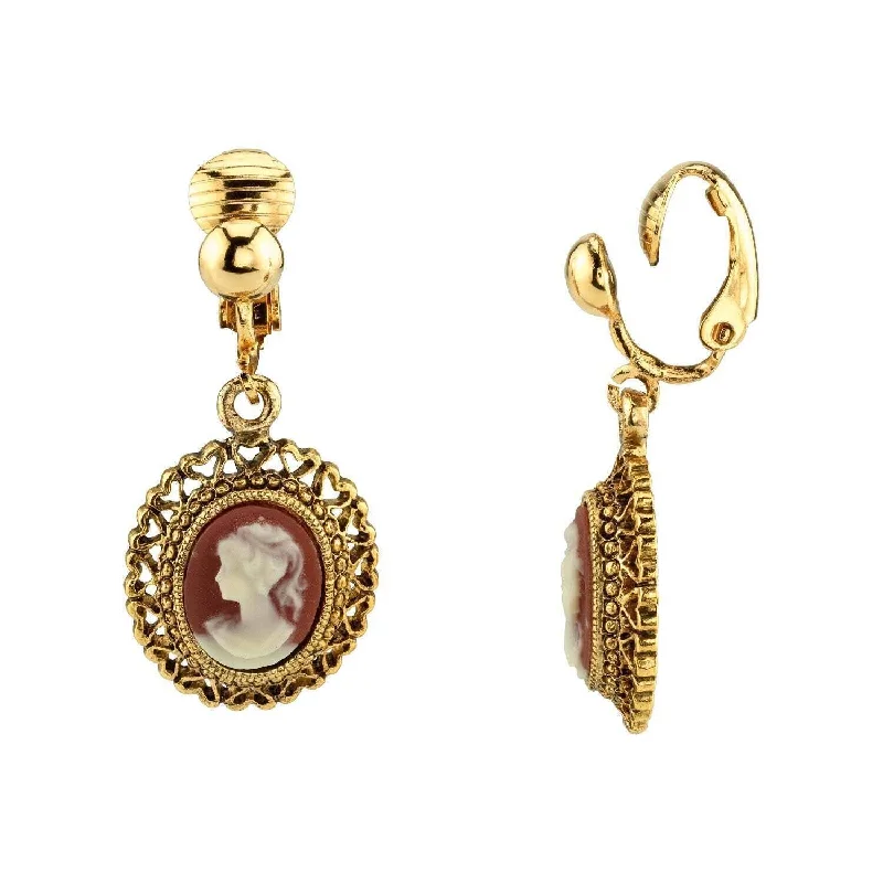 Exclusive Online Jewelry Sale – Don't Wait 1928 Jewelry Brass Faux Cameo Oval Hearts Clip On Earrings Exclusive Online Jewelry Sale – Don't Wait 1928 Jewelry Brass Faux Cameo Oval Hearts Clip On Earrings