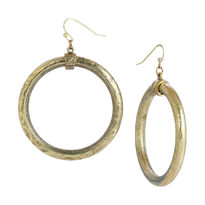 Exclusive Jewelry Markdowns – Limited-Time Offer 1928 Jewelry Etched Vine Motifs Large Gold Hoop Earrings Exclusive Jewelry Markdowns – Limited-Time Offer 1928 Jewelry Etched Vine Motifs Large Gold Hoop Earrings