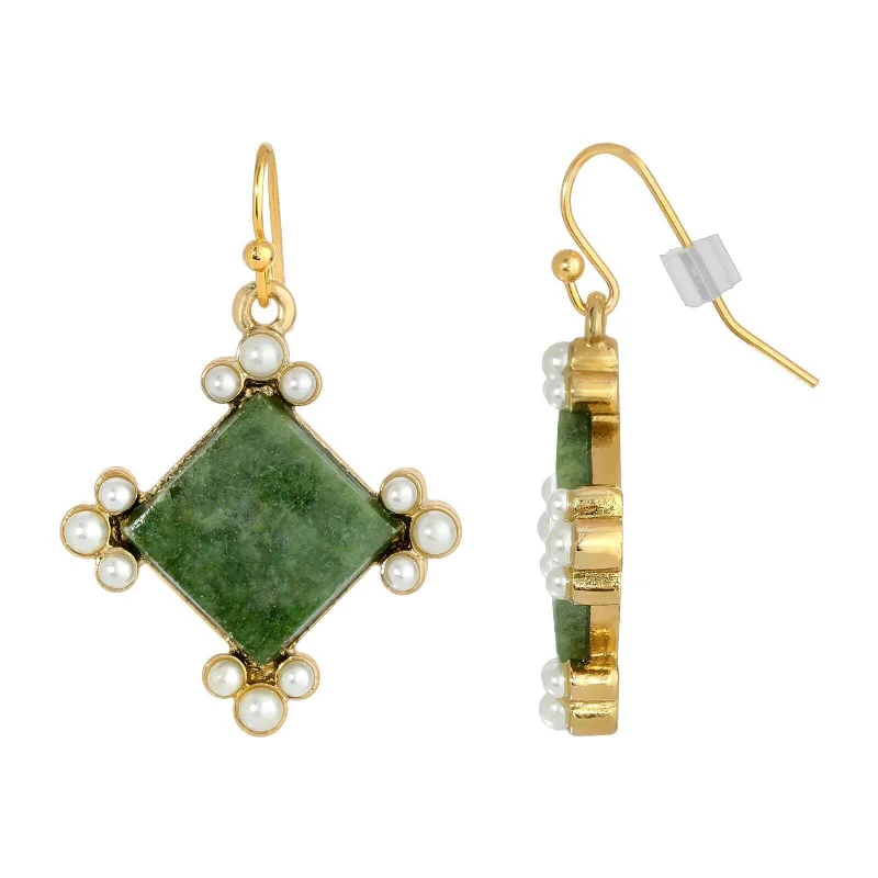 Seasonal Jewelry Clearance – Best Styles At The Lowest Prices 1928 Jewelry Gemstone Green Aventurine Faux Pearl Accent Drop Earrings Seasonal Jewelry Clearance – Best Styles At The Lowest Prices 1928 Jewelry Gemstone Green Aventurine Faux Pearl Accent Drop Earrings