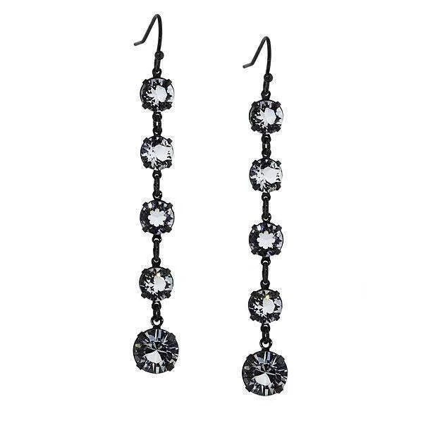 Unbeatable Offers On Luxury And Everyday Jewelry 1928 Bridal Genuine Clear Austrian Crystal Black Linear Drop Earrings Unbeatable Offers On Luxury And Everyday Jewelry 1928 Bridal Genuine Clear Austrian Crystal Black Linear Drop Earrings