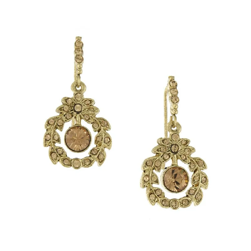Personalized Jewelry Sale – Unique Gifts At Low Prices 1928 Jewelry Light Colorado Topaz Crystal Wreath Drop Earrings Personalized Jewelry Sale – Unique Gifts At Low Prices 1928 Jewelry Light Colorado Topaz Crystal Wreath Drop Earrings