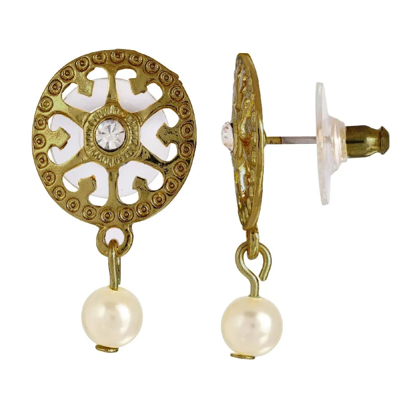 Limited Stock On Premium Jewelry At Low Prices 1928 Jewelry Romanesque Crystal And Faux Pearl Filigree Earrings Limited Stock On Premium Jewelry At Low Prices 1928 Jewelry Romanesque Crystal And Faux Pearl Filigree Earrings