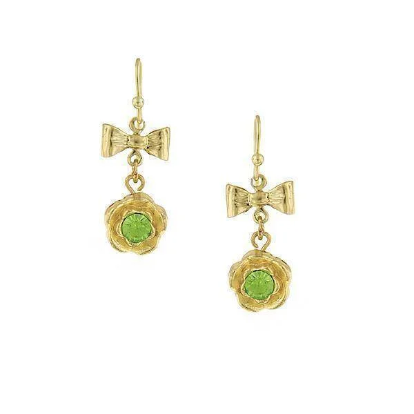 Affordable Luxury Jewelry For Every Occasion 1928 Jewelry Flower Crystal And Bow Drop Earrings Affordable Luxury Jewelry For Every Occasion 1928 Jewelry Flower Crystal And Bow Drop Earrings