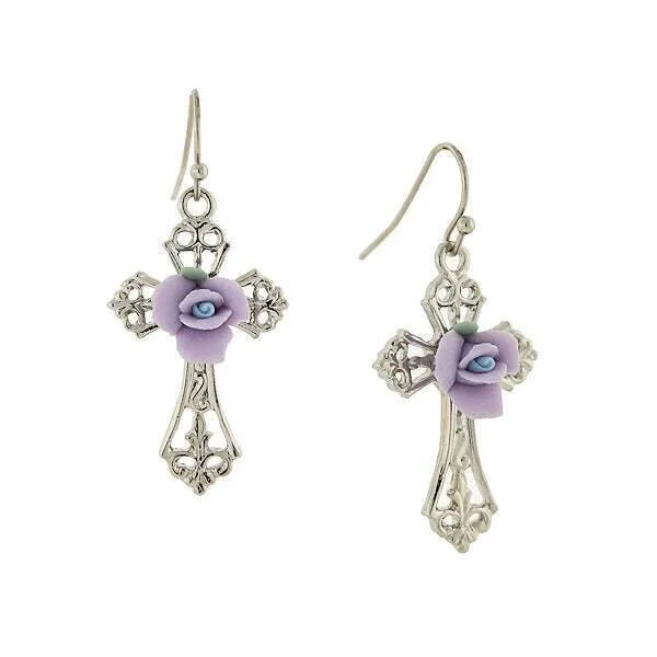 Trending Jewelry Now Available At Exclusive Prices 1928 Jewelry Porcelain Rose Cross Drop Earrings Trending Jewelry Now Available At Exclusive Prices 1928 Jewelry Porcelain Rose Cross Drop Earrings