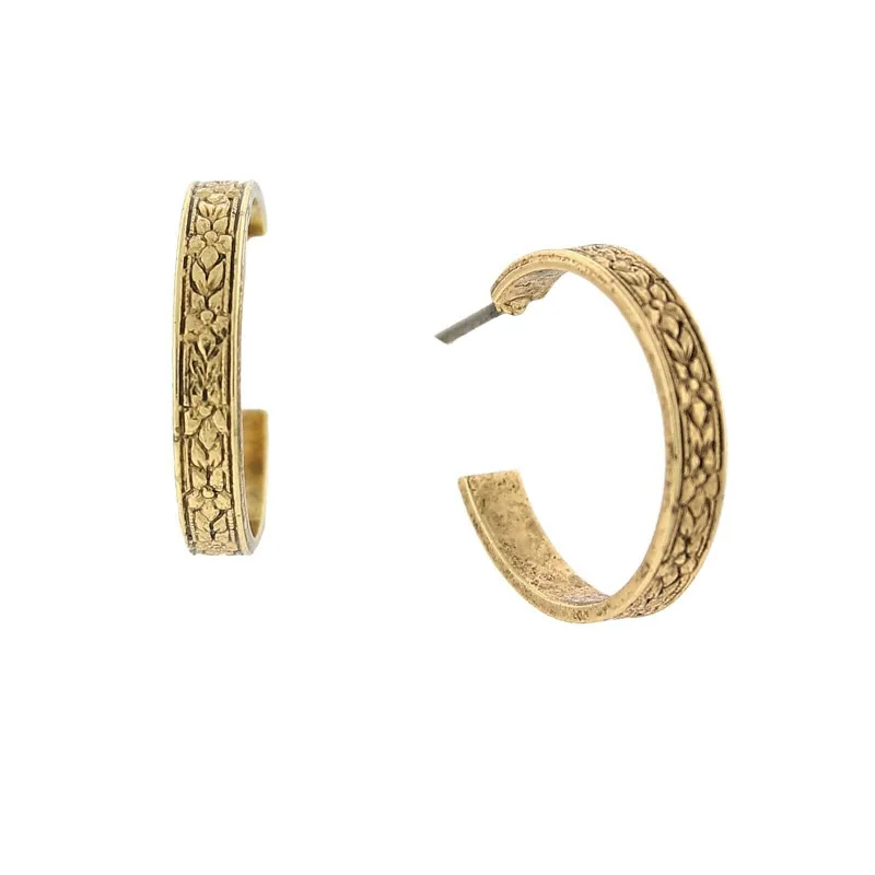 Celebrate With Sparkle – Jewelry Sale Now Live 1928 Jewelry Tiny Etched Floral Hoop Earrings Celebrate With Sparkle – Jewelry Sale Now Live 1928 Jewelry Tiny Etched Floral Hoop Earrings