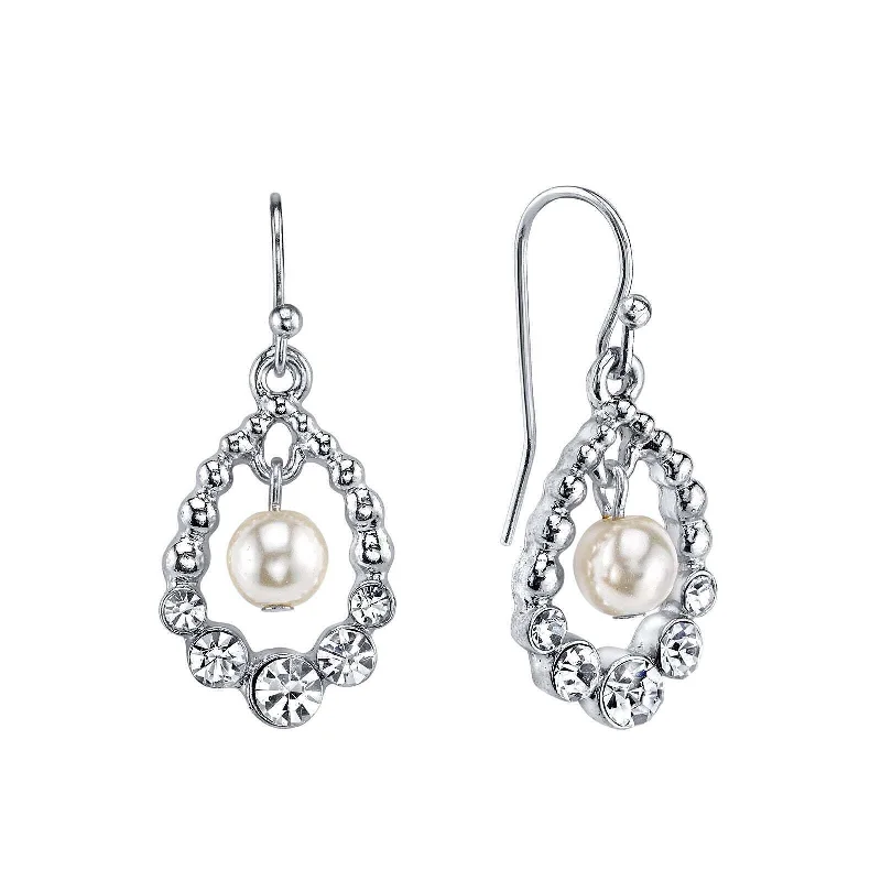 Shop Jewelry That Shines Without The High Price 1928 Bridal White Faux Pearl And Crystal Drop Earrings Shop Jewelry That Shines Without The High Price 1928 Bridal White Faux Pearl And Crystal Drop Earrings