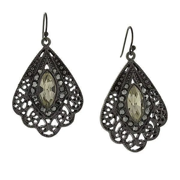 Premium Jewelry Now Available At Special Discounts 2028 Jewelry Hematite Color Filigree Fan Earrings Premium Jewelry Now Available At Special Discounts 2028 Jewelry Hematite Color Filigree Fan Earrings