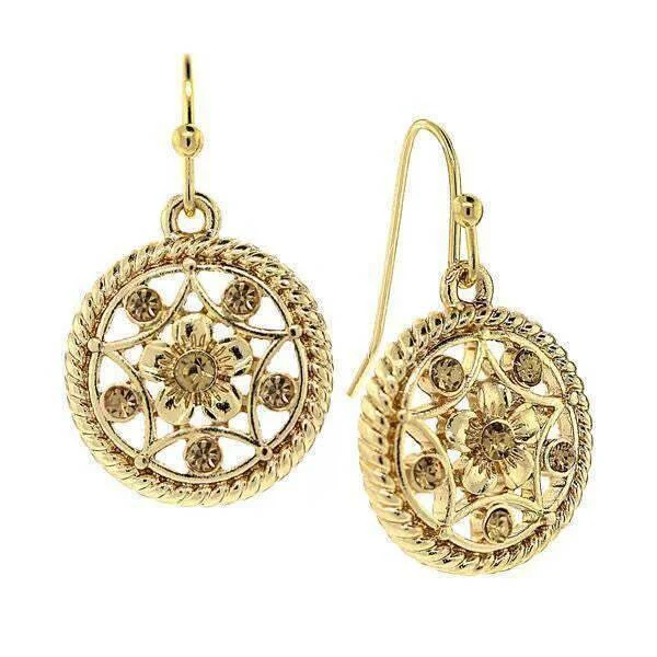 Final Call For Exquisite Jewelry At Reduced Rates 1928 Jewelry Light Topaz Crystal Round Drop Earrings Final Call For Exquisite Jewelry At Reduced Rates 1928 Jewelry Light Topaz Crystal Round Drop Earrings