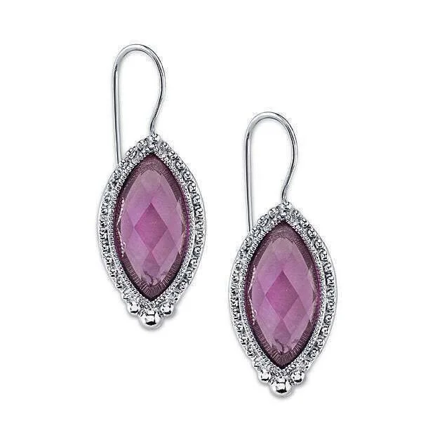 Trendy Minimalist Jewelry For Everyday Wear 2028 Jewelry Light Amethyst Purple Navette Stone Drop Earrings Trendy Minimalist Jewelry For Everyday Wear 2028 Jewelry Light Amethyst Purple Navette Stone Drop Earrings