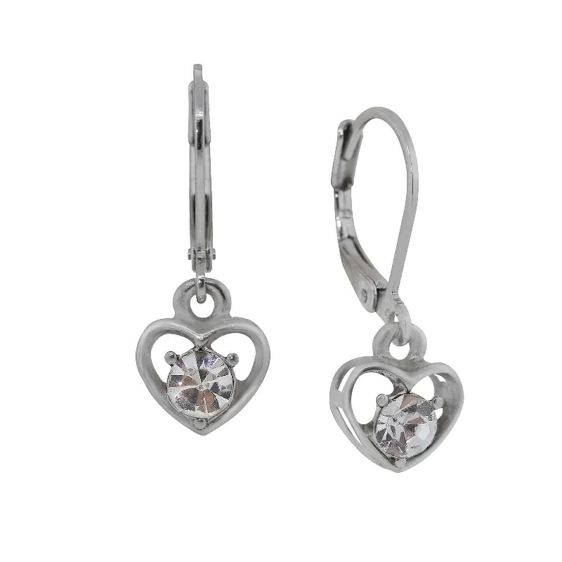 Discounted Jewelry For A Glamorous Look 2028 Jewelry Clear Crystal Petite Heart Drop Earrings Discounted Jewelry For A Glamorous Look 2028 Jewelry Clear Crystal Petite Heart Drop Earrings