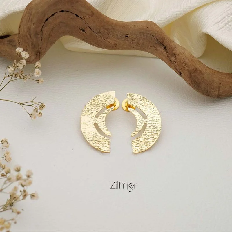 Exclusive Jewelry Sale – Sparkle For Less Half Moon Brass Stud Earrings - AS100734