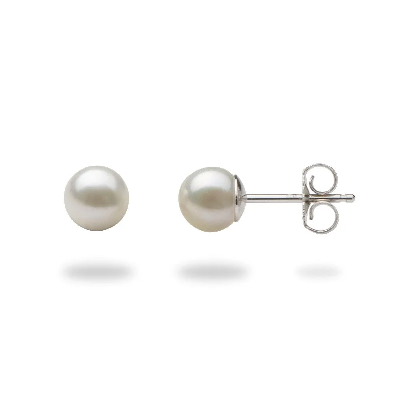 Premium Diamond Jewelry At Once-In-A-Lifetime Discounts Akoya White Pearl Earrings in White Gold - 5.5-6mm Premium Diamond Jewelry At Once-In-A-Lifetime Discounts Akoya White Pearl Earrings in White Gold - 5.5-6mm