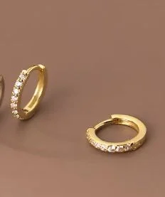 Handcrafted Beauty At Affordable Prices ALDEN GOLD - 18k Gold and Zircon Earrings