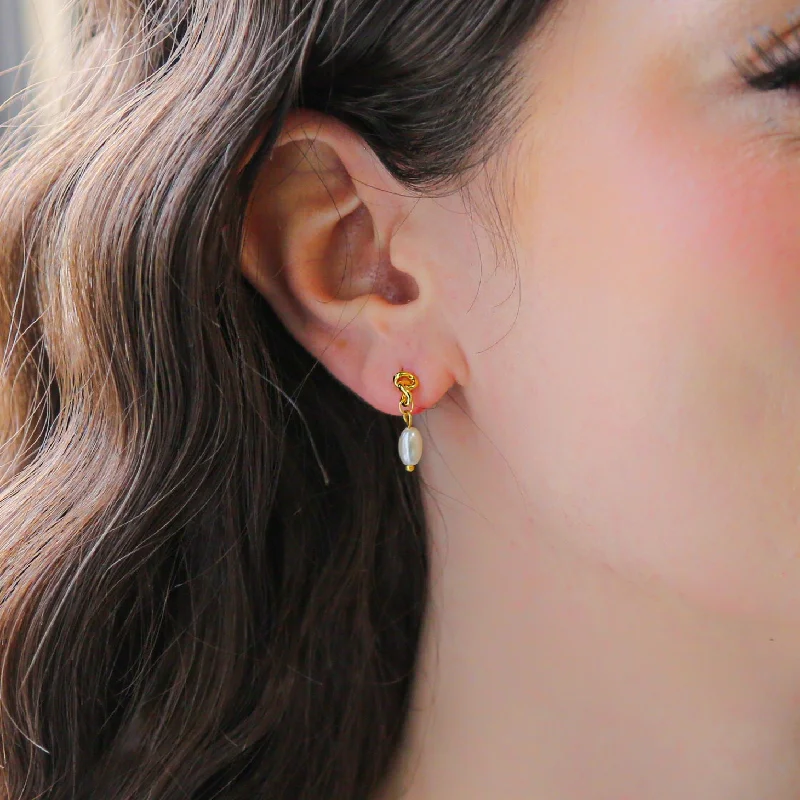 Shop Handcrafted Jewelry At Special Promotional Rates BAROQUE- Freshwater Pearl & Gold Dangle Earrings Shop Handcrafted Jewelry At Special Promotional Rates BAROQUE- Freshwater Pearl & Gold Dangle Earrings
