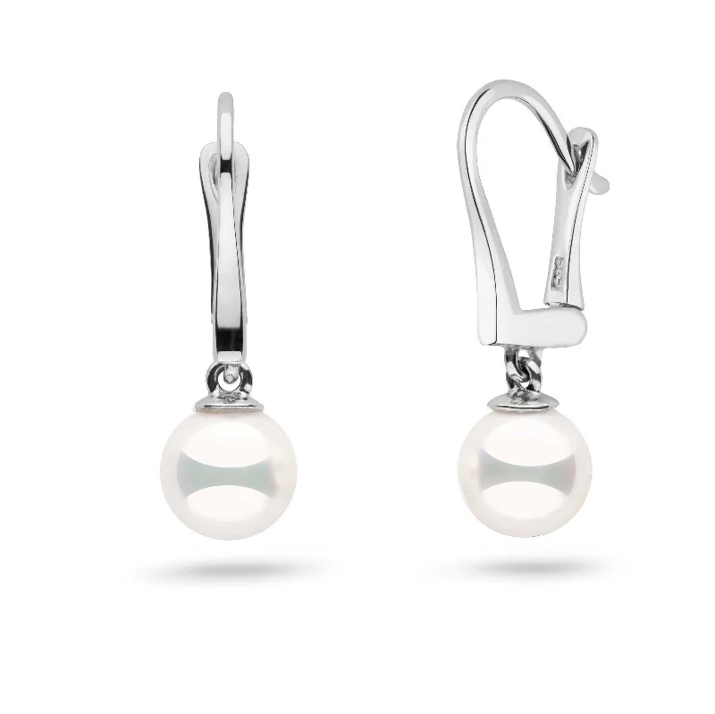 Jewelry Clearance Event – Last Chance For Stunning Deals Classic Collection 7.0-7.5 mm Natural White Hanadama Pearl Dangle Earrings