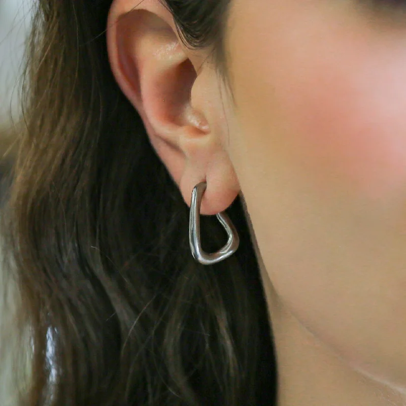 Exclusive Jewelry Offers – Sparkle For Less CORA - Silver Irregular C Shaped Chunky Earrings Exclusive Jewelry Offers – Sparkle For Less CORA - Silver Irregular C Shaped Chunky Earrings