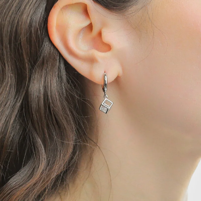 Shop Trending Jewelry With Exclusive Savings DIAMOND CUBE - 925 Sterling Silver & CZ Dangle Earrings Shop Trending Jewelry With Exclusive Savings DIAMOND CUBE - 925 Sterling Silver & CZ Dangle Earrings