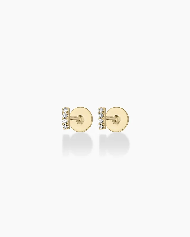 Unbeatable Offers On Luxury And Everyday Jewelry Diamond Pavé Bar Flat Back Studs