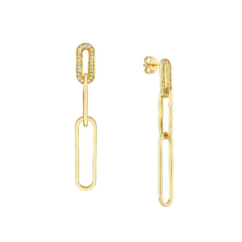 Your Perfect Accessory At The Perfect Price Diamond-trim Paper Clip Drop Post Earring Your Perfect Accessory At The Perfect Price Diamond-trim Paper Clip Drop Post Earring