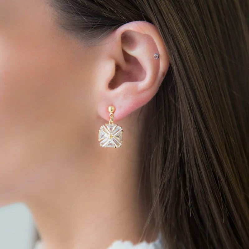 Trendy And Classic Jewelry Now At Reduced Prices DRAMA - 18K Gold & CZ Geometric Crystal Gold Plated Earrings Trendy And Classic Jewelry Now At Reduced Prices DRAMA - 18K Gold & CZ Geometric Crystal Gold Plated Earrings