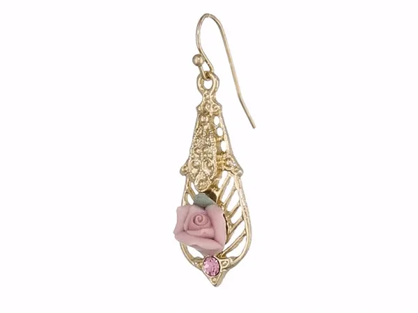 Flash Sale On Stunning Jewelry – Don't Miss Out 1928 Jewelry Pink Porcelain Rose With Pink Accent Drop Earrings Flash Sale On Stunning Jewelry – Don't Miss Out 1928 Jewelry Pink Porcelain Rose With Pink Accent Drop Earrings