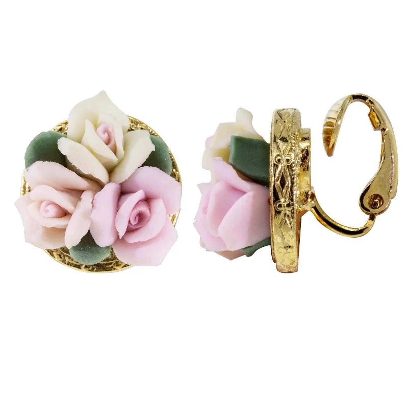 Jewelry Clearance – Final Chance To Save Big 1928 Jewelry 3 Flower Pink & White Porcelain Flower Round Button Clip On Earrings Jewelry Clearance – Final Chance To Save Big 1928 Jewelry 3 Flower Pink & White Porcelain Flower Round Button Clip On Earrings