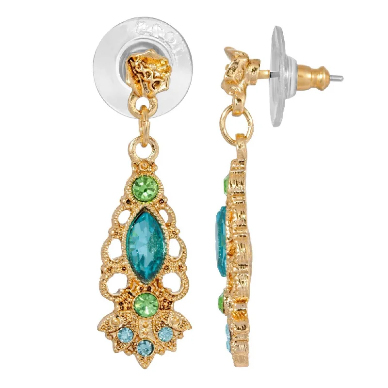 Flash Sale On Exquisite Jewelry – Don't Miss Out 1928 Jewelry Gold Tone Aqua And Green Crystal Drop Earrings Flash Sale On Exquisite Jewelry – Don't Miss Out 1928 Jewelry Gold Tone Aqua And Green Crystal Drop Earrings