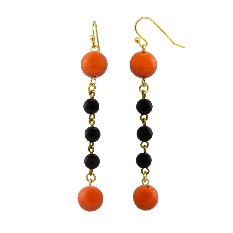 Chic, Trendy, And Affordable Jewelry Sale 1928 Jewelry Black And Orange Beaded Linear Drop Wire Earrings Chic, Trendy, And Affordable Jewelry Sale 1928 Jewelry Black And Orange Beaded Linear Drop Wire Earrings