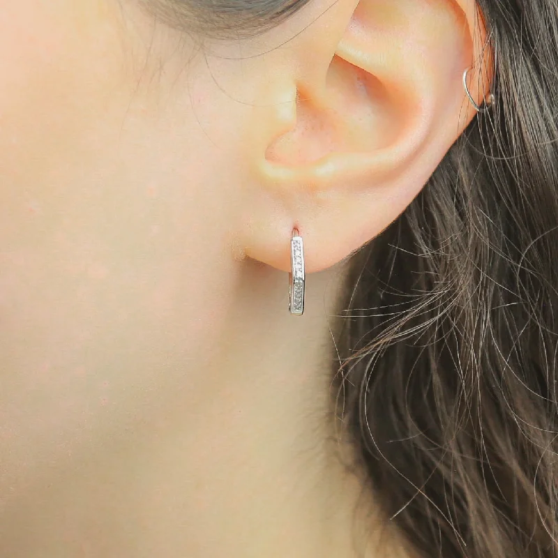 Shop High-Quality Jewelry At Jaw-Dropping Discounts HEX - Sterling Silver & CZ Geometry Hoop Earrings Shop High-Quality Jewelry At Jaw-Dropping Discounts HEX - Sterling Silver & CZ Geometry Hoop Earrings