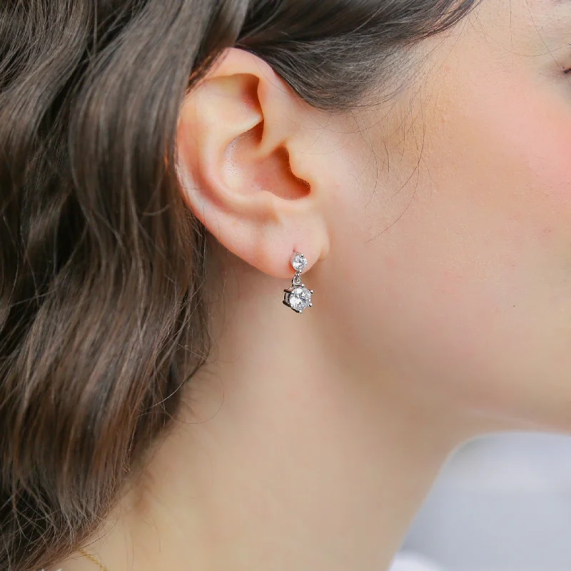 Celebrate Every Occasion With Sparkling Savings HOPE - Sterling Silver & CZ Dangle Earrings Celebrate Every Occasion With Sparkling Savings HOPE - Sterling Silver & CZ Dangle Earrings