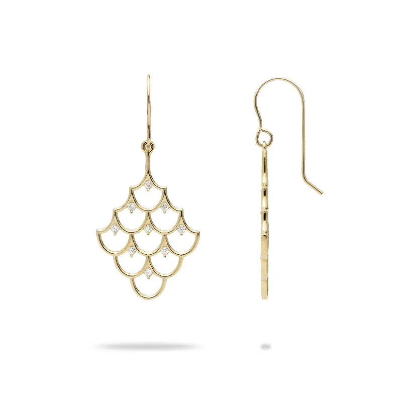 Flash Sale On Exquisite Jewelry – Don't Miss Out Mermaid Scales Earrings in Gold with Diamonds - 25mm Flash Sale On Exquisite Jewelry – Don't Miss Out Mermaid Scales Earrings in Gold with Diamonds - 25mm
