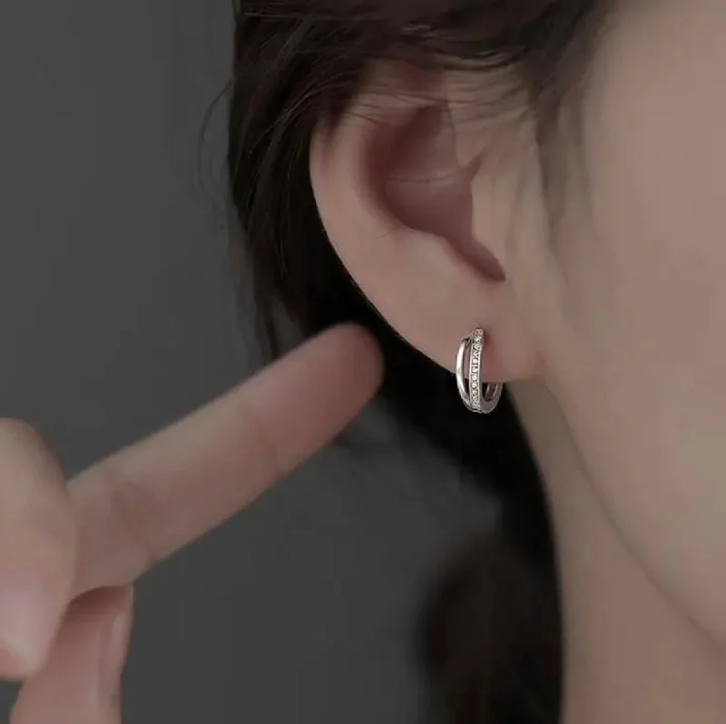 Elegant Jewelry Pieces At Unbelievable Prices NAOMI - 925 Sterling Silver Zircon Hoop Earrings Elegant Jewelry Pieces At Unbelievable Prices NAOMI - 925 Sterling Silver Zircon Hoop Earrings
