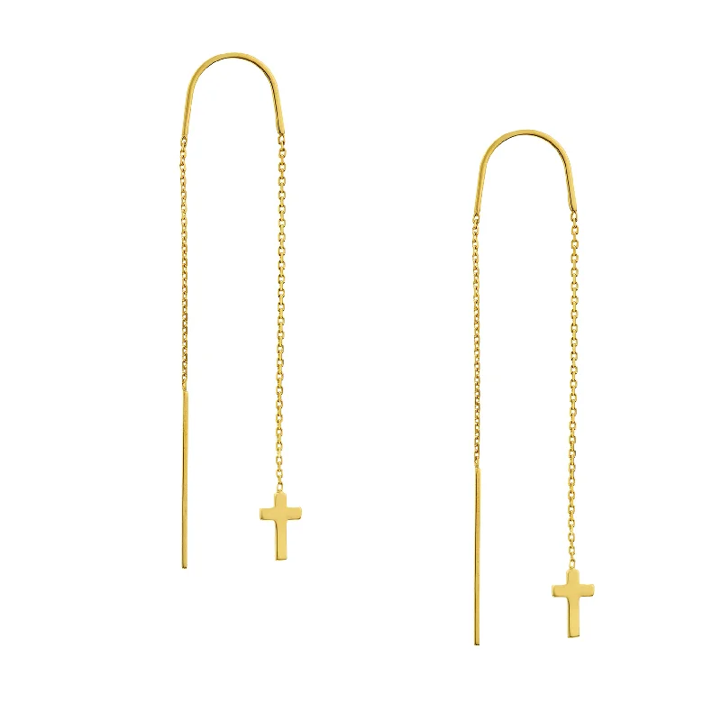 Luxury Jewelry At Budget-Friendly Prices – Grab Yours Now Polished Cross Threader Earrings Luxury Jewelry At Budget-Friendly Prices – Grab Yours Now Polished Cross Threader Earrings