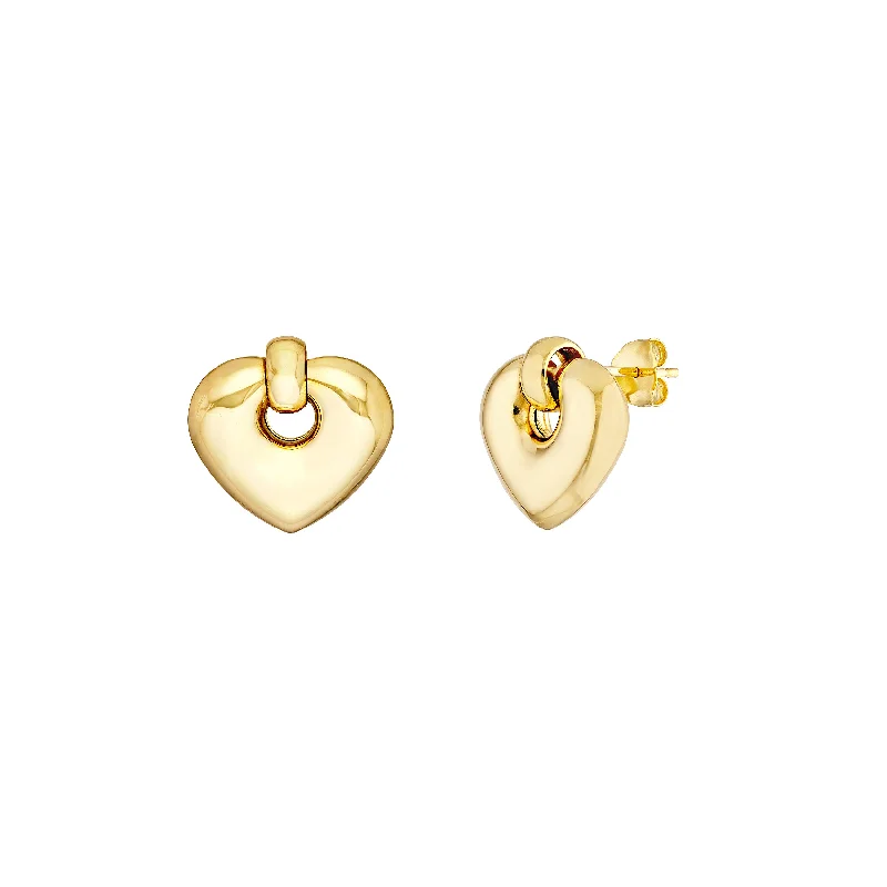 Luxury Jewelry Sale – Sparkle For Less Puff Heart Door Knocker Dangle Earrings